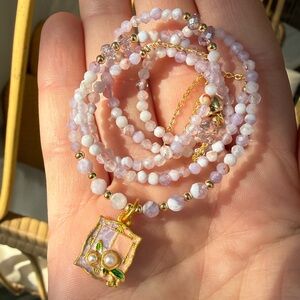 Lavender Quartz Gemstone Necklace